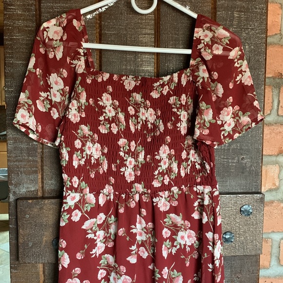 Lily Rose womens floral milkmaid dress size medium coquette bloomcore dainty - Picture 4 of 15